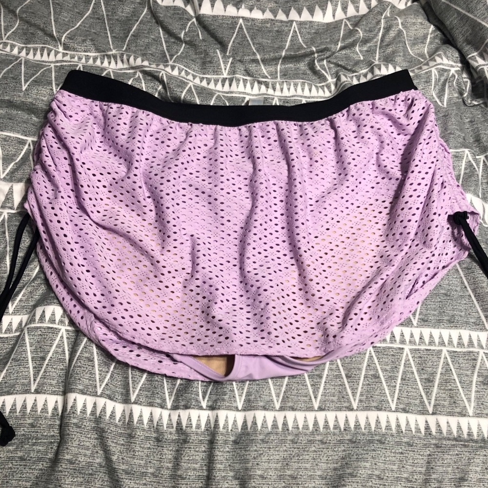Drawstring swim skirt